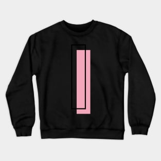 I Letter Initial Monogram Stylish Chic Minimal Linear Pink Girly Crewneck Sweatshirt